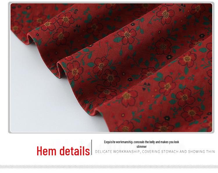 Plus Size Floral Print Long-Sleeve Jacket for Middle-Aged & Elderly Women - Casual Spring/Autumn Lapel Top