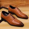 Luksusowe Męskie Skórzane Buty Retro Rzeźbione Sznurowane Brogsy Oksfordy Ślubne Męskie Buty Wizytowe Męskie Formalne Biznesowe Buty Biurowe dla Gentlemana