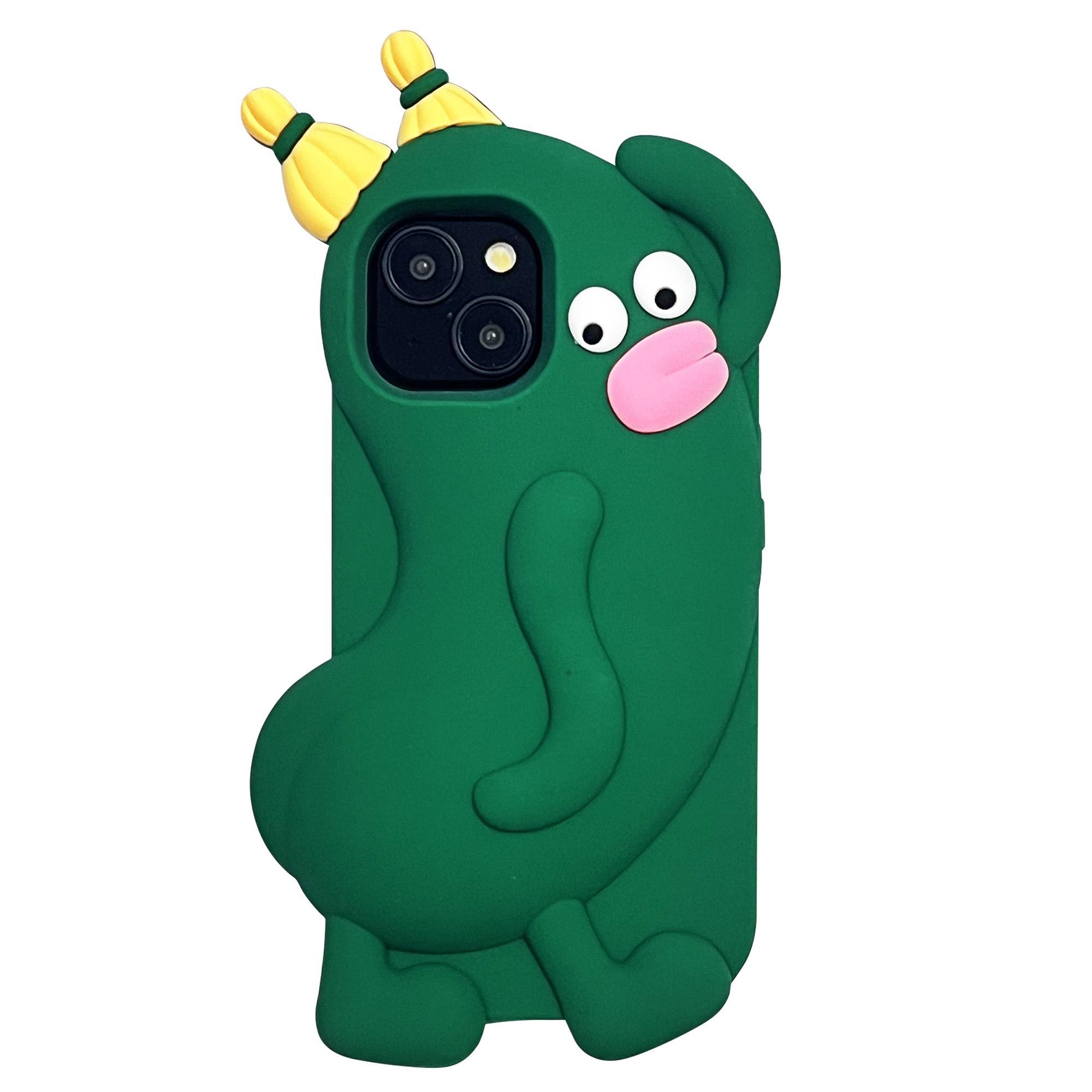 

Для iPhone 15 Силіконовий чохол Милий дизайн спрайту огірка Ударостійка задня кришка телефону As Shown A