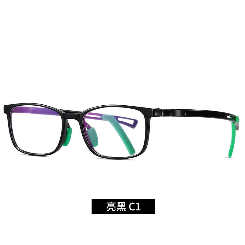 New children s blue light blocking glasses TR5109Unisex children s two-tone frame non-prescription glasses with adjustable anti-slip temple tips Anti-Blue Light