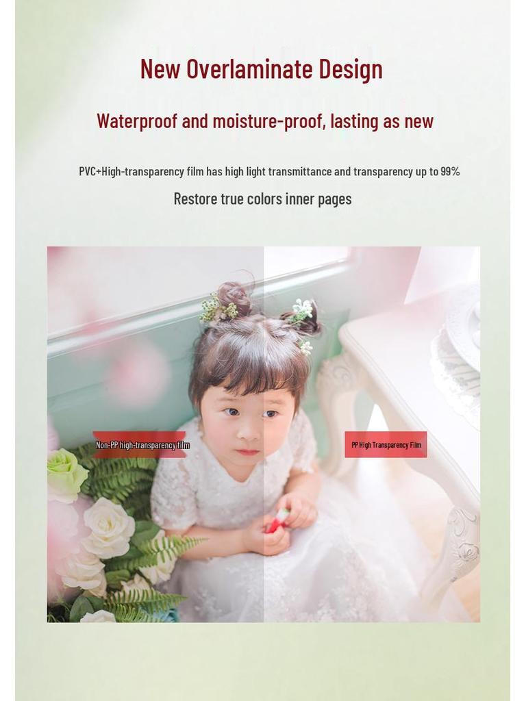 Álbum de Fotos Autoadesivo Capa de Tecido Qinghe, Livro de Armazenamento de Memórias DIY de Grande Capacidade