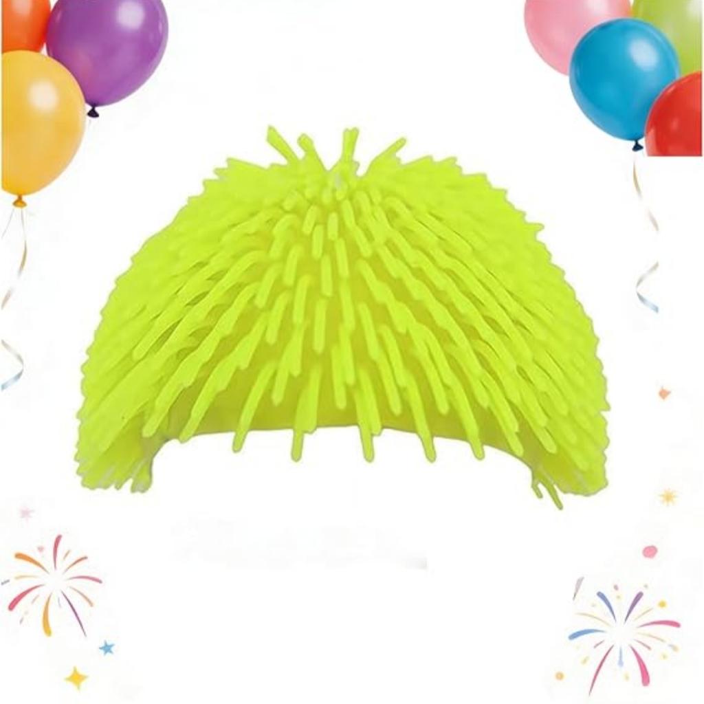 Šílený třesoucí se klobouk s bodlavými TPR vlasy, Zábavná senzorická zářivě barevná pokrývka hlavy pro večírky, Rodinné hry, Vtipné dárky a Zábavu