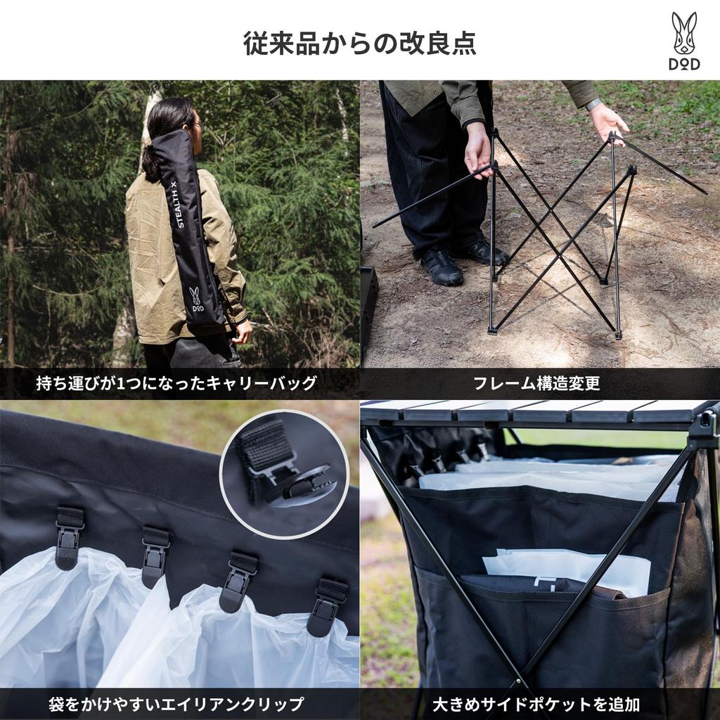 DOD StealthX Trash Can with Hidden Trash 6 Trash Sorting and Table Compartments, Sections, Function, GM1-450