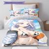 Anime-mönstrat sängkläder täcke set påslakan örngott Heminredning Födelsedagspresent (1 * påslakan + 2 * örngott, utan kärna)