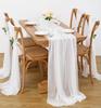 White Chiffon Table Runners Sheer Table Runner Wedding Arch Chair Sashes for Baby Shower Birthday Party Table Top Decoration