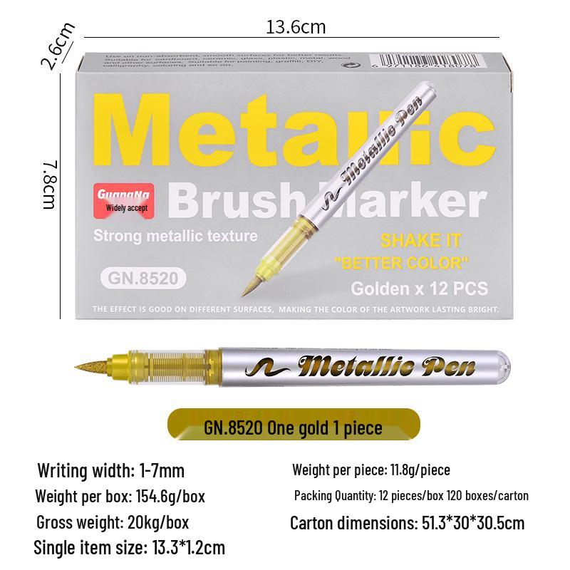 

Guangna 8520 Waterproof Acrylic Marker - Soft Tip, Opaque Ink for Graffiti and Student Art