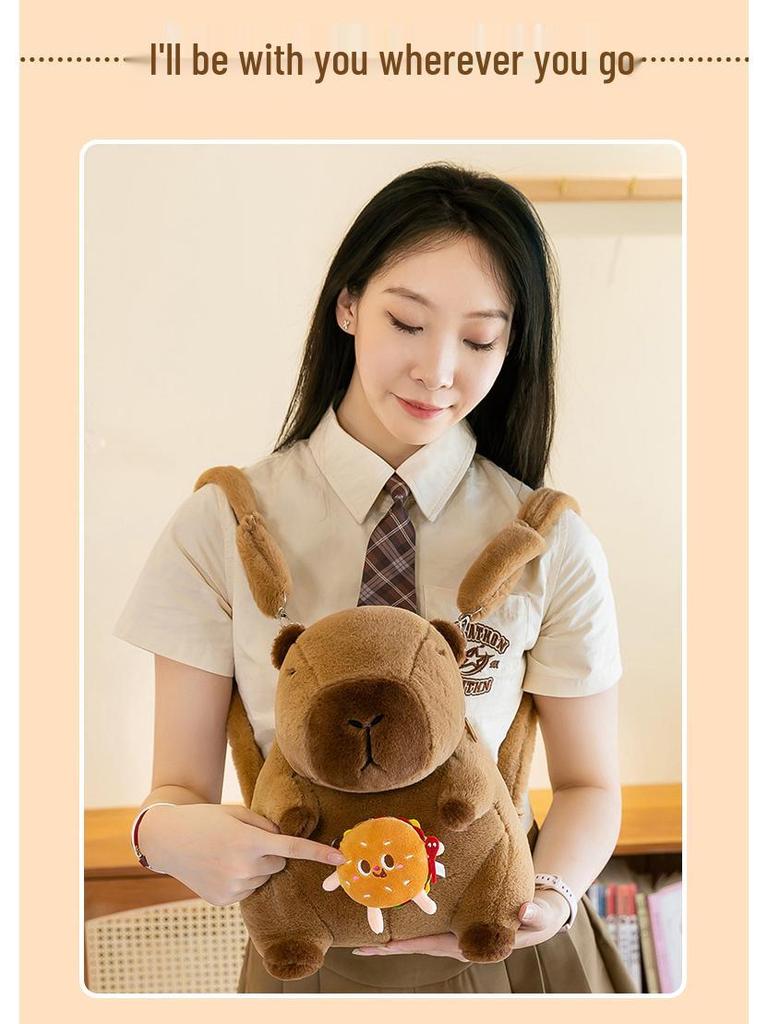Capybara Plush Doll Cartoon Children's Backpack and Shoulder Bag