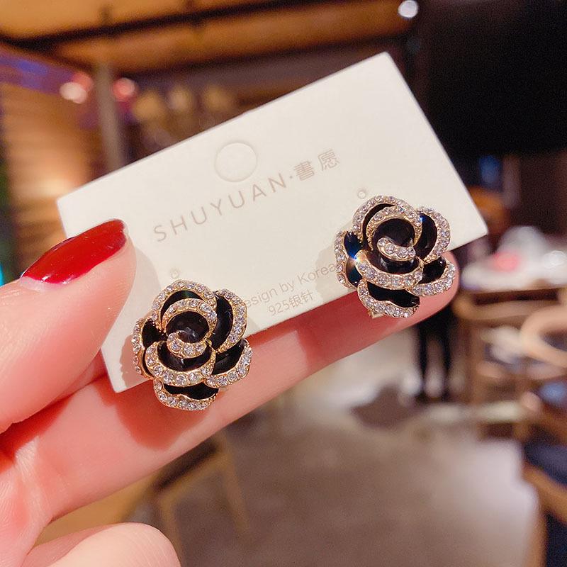 Elegant 2023 Camellia Stud Earrings - S925 Silver Floral Jewelry for Women