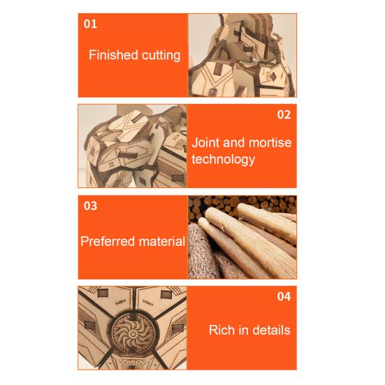 3D Robot Puzzle Model DIY Wooden Puzzle Assembly Toy Mechanical Robot Airplane Dog Building STEM