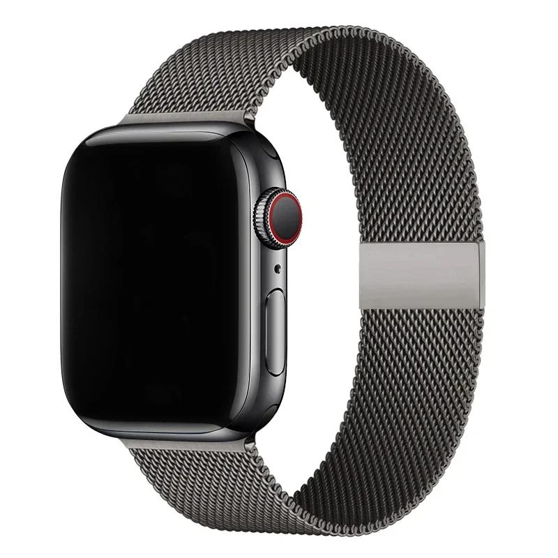 Milanese Loop Band for Apple Watch Strap Ultra 49mm 46mm 45mm 44mm 41mm 40mm Metal Wristband Bracelet Iwatch Series 9 8 7 6 5 4 3 SE