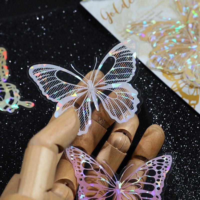 Creative Colorful Butterfly Sticker Handbook,1 Bag of 20pcs Butterfly Island DIY Collage Material Decorative Stickers