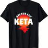 Techno Sayings Keta Pattern Tshirt  Black Bottom White GerUnisex Text and Red Sunset Printed Casual and Fitness Clothing