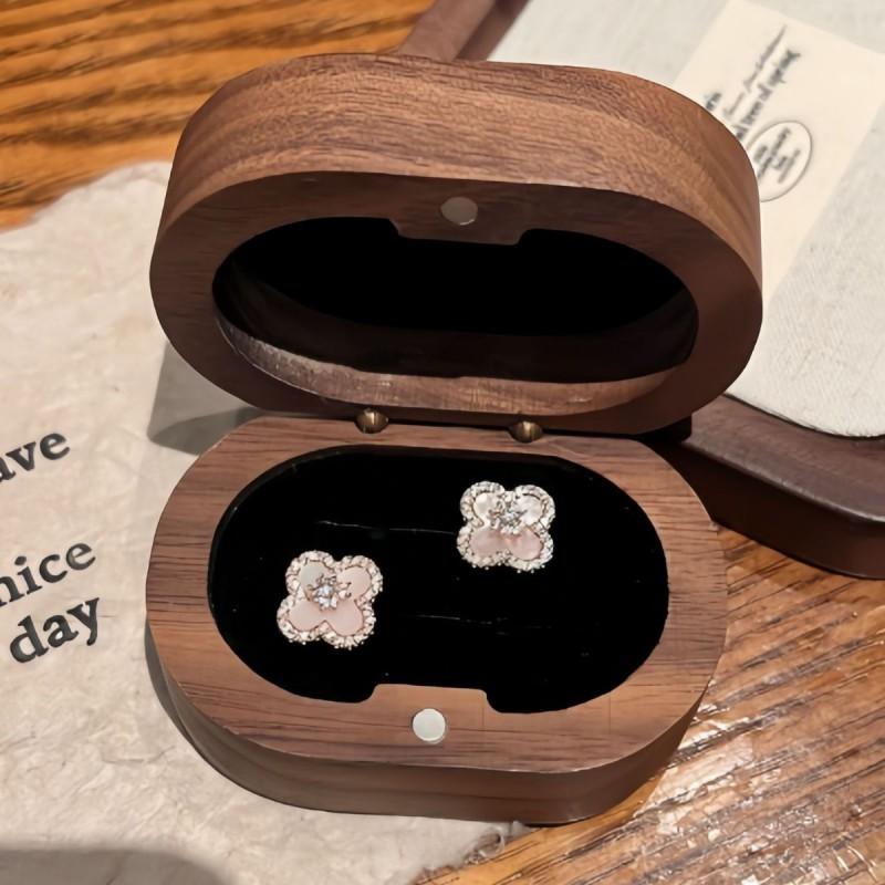 Sterling Floral Four Leaf Clover Jewelry Set With Pink Mother Of Pearl Inlay Women Necklace Earrings Bracelet
