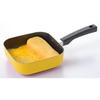 Wahei Freiz Square Frying IH with Glass To May Pan, Yellow, Compatible, Lid, (RB-1569)