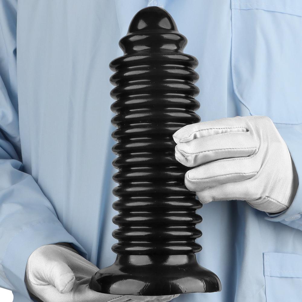 Black Pointed 8cm Threaded Giant Penis Anal Plug Fisting Supplies Anal Plug Adult Supplies