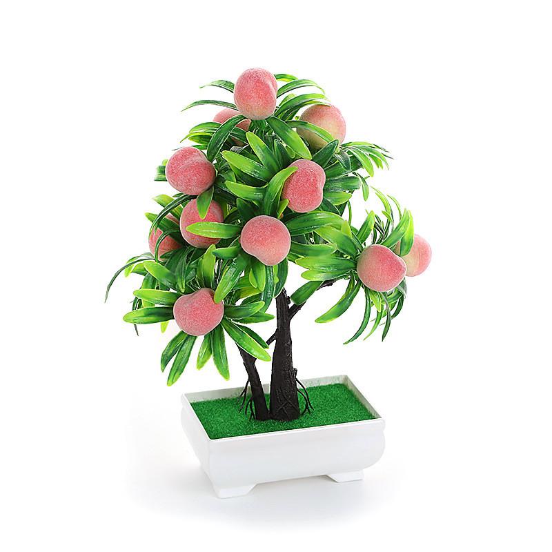 Peach Lemon Simulated Orange Pomegranate Tree Artificial Plant Potted