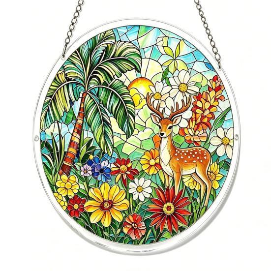 

Acrylic Puzzle Sun Catcher with Colorful Light Projection, DIY Window Hanging Decor for Garden Patio Living Room, UV Printed Puzzle for Home Office H