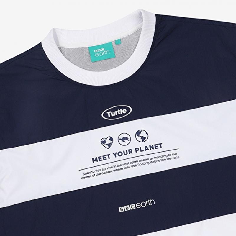Colorblock Lightweight Woven Sweatshirt  Blue 