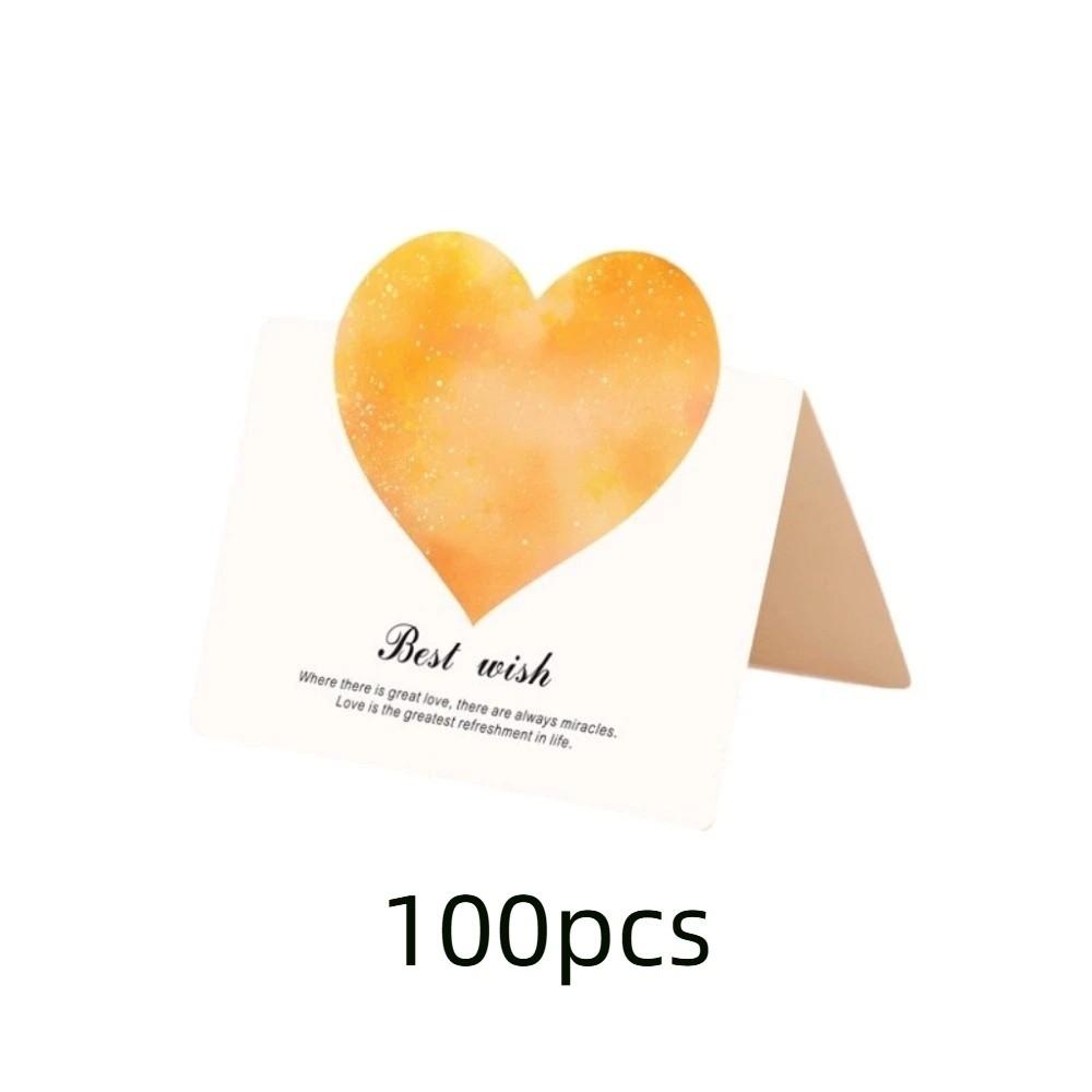 100pcs 3D Starry Sky Heart Greeting Cards Paper Romantic Valentines Day Card Folding Best Wish Thank You Letter Graduation Gift