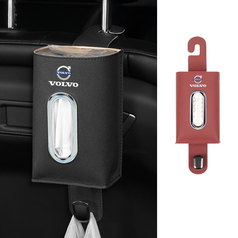 Car Protection Stickers Seat Tissue Box 2-in-1Hook Tissue Rack Storage Bag For Volvo S40 S80L C70 CX70 AWD V60 V40 XC90 S60 C30