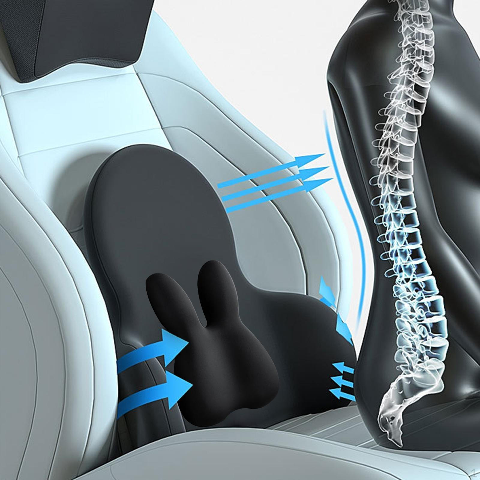 

Подушка для поддержки поясницы, задняя подушка, высокая жесткость, эргономичная для автомобиля Black