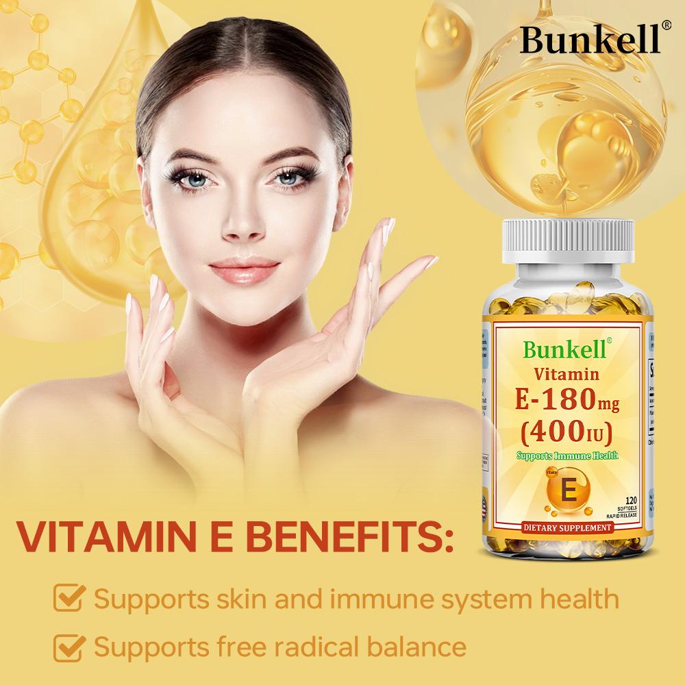 Vitamin E 400 IU (180mg) Softgels Dietary Supplement, 120 Rapid Release Softgels