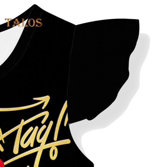 Nattlinne för flickor Rise Röd Rundhalsad Klänning för barn Volsade ärmar Rödhåriga flickmönster Nattlinne för flickor 3-10 år gammal