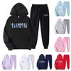 Men's Women's Hooded Sports Tracksuit Unisex Two-Piece Running Outfits Long Sleeve Pullover Hoodies Sweatshirt+Sweatpants Set