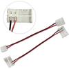 LightingWill 10pcs Pack Strip To Strip with Wire Solderless Snap Down 2Conductor LED Strip Connector for 10mm Wide 5050 5630 Single Color Flex LED