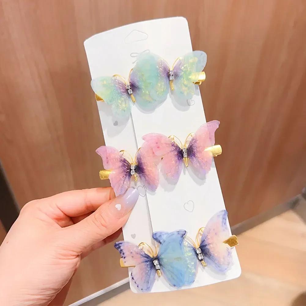 6pcs Set of Children s Butterfly Hair Clips Colorful Butterfly Hair Clips Sequin Hairpin Headwear Hair Accessories