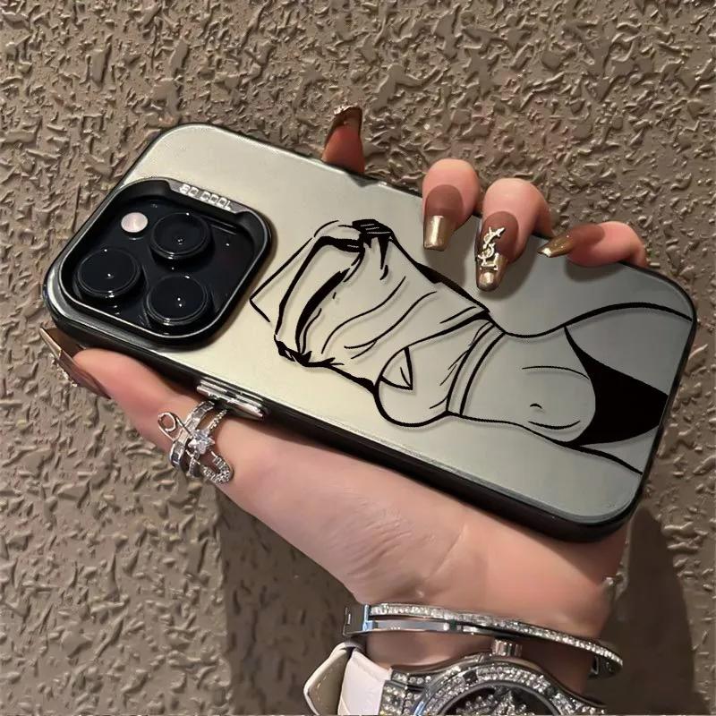 Cool Body Line Art Case for Samsung Galaxy S25 S24 S23 S22 Ultra S21 Plus S20 FE A73 A72 A71 A56 A55 A54 A53 A52 Acrylic Cover