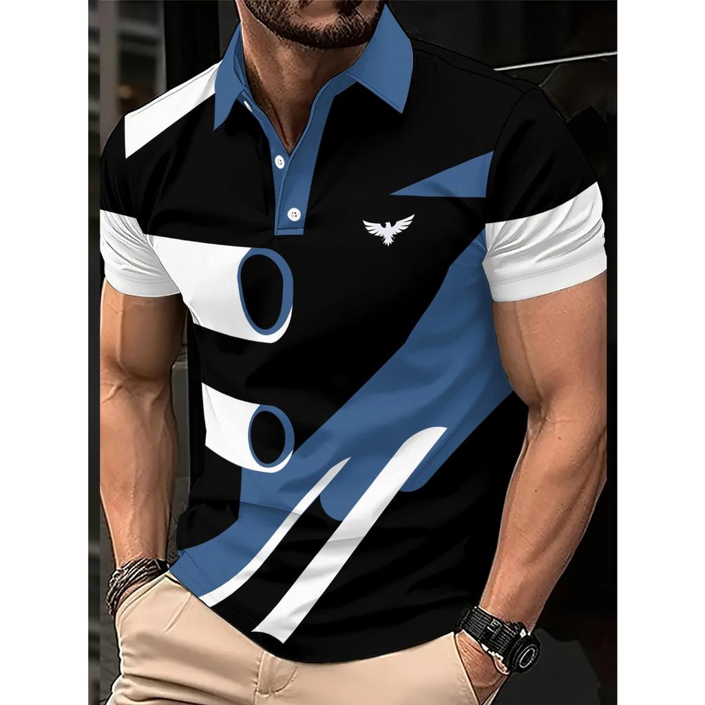 2026 Summer Men's Polo Shirt - 3D Printed Design Breathable Lightweight Stylish and Comfortable Versatile