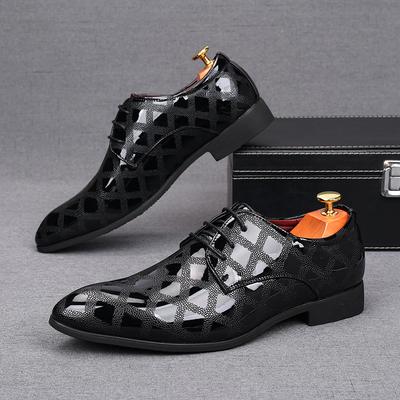 Luxury Designer Men Charm Pointed Toe Lace Up Casual Shoes Male Flats Homecoming Wedding Dress Prom Zapatillas Hombre