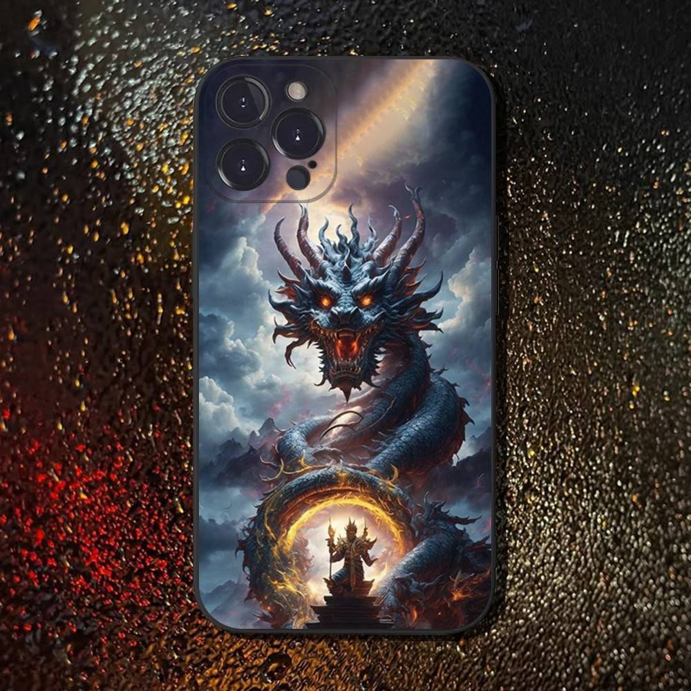 

Цветной чехол для телефона с китайским драконом для iPhone 16, 15, 14, 13, 12, 11 Plus, Pro Max, XS, X, XR, SE, Mini, 8, 7, Мягкий силиконовый черный чехол iPhone15promax