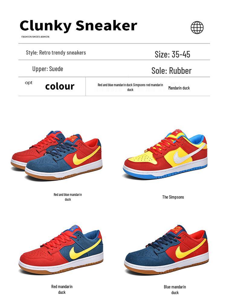 AJ Pánské/Dámské Červeno-Modré Nesourodé SB Nízké Skate & Běžecké Boty