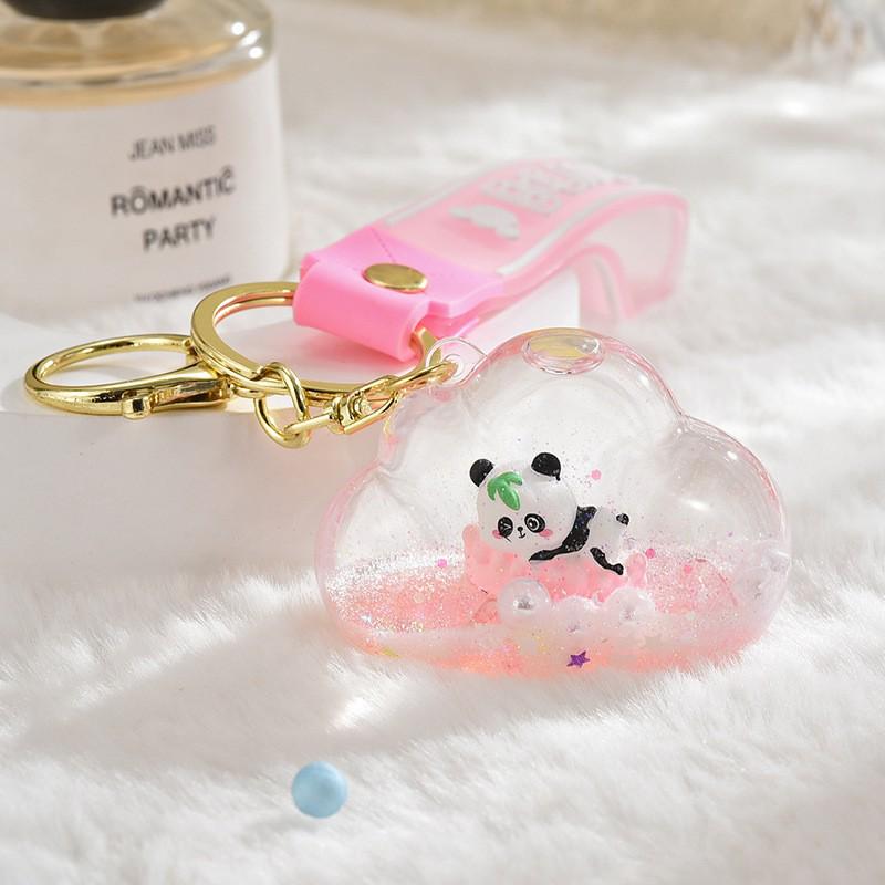 Creative Cartoon Panda Floating Bottle Keychain – Cute Bag Pendant Toy