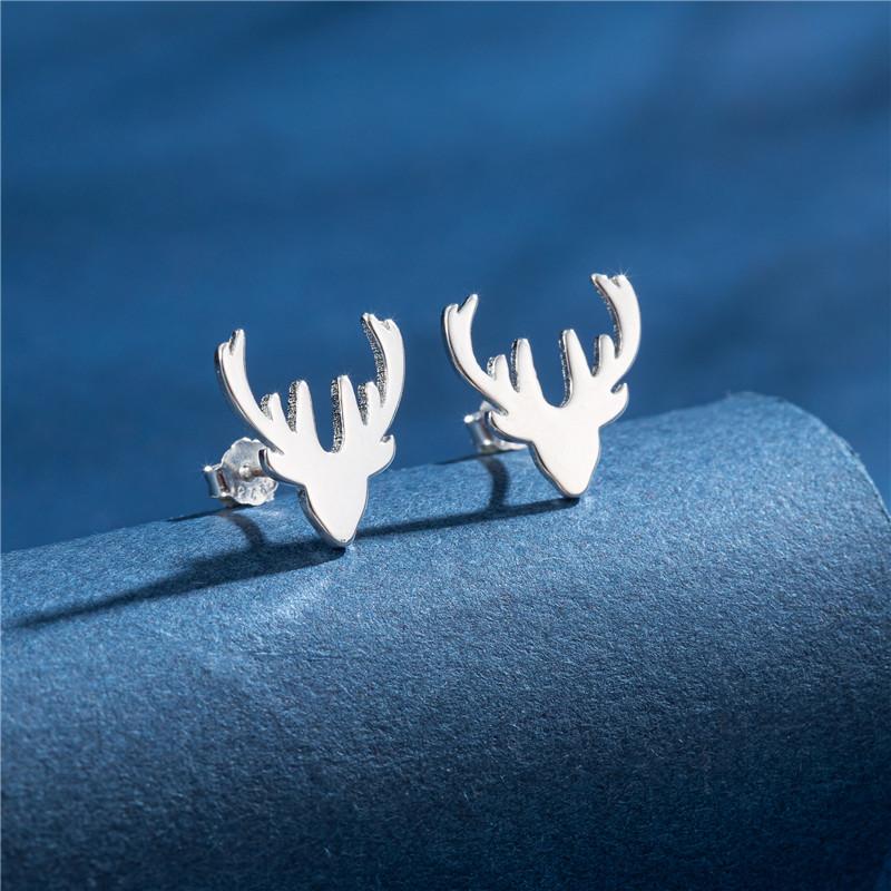 100% Real Sterling Copper 925 Fashion Stud Earrings Minimalist Hedgehog Tiger Penguin Snake Cartilage Studs Hypoallergenic Gift