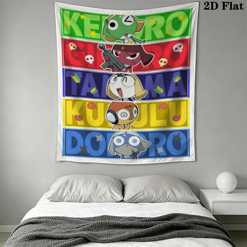 Keroro Wall Tapestry Aesthetic Wall Hanging Printed Fabric Blanket Decorative Tapestries for Bedroom Living Room Home Decor