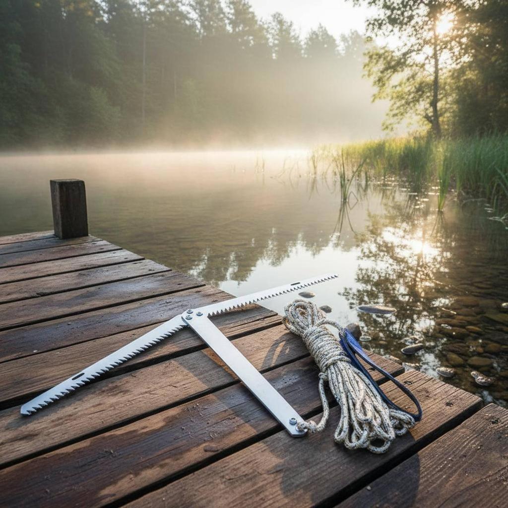 Folding Water Grass Knife Foldable Design Aquatic Plant Anchor Thick Nylon Rope Stainless
