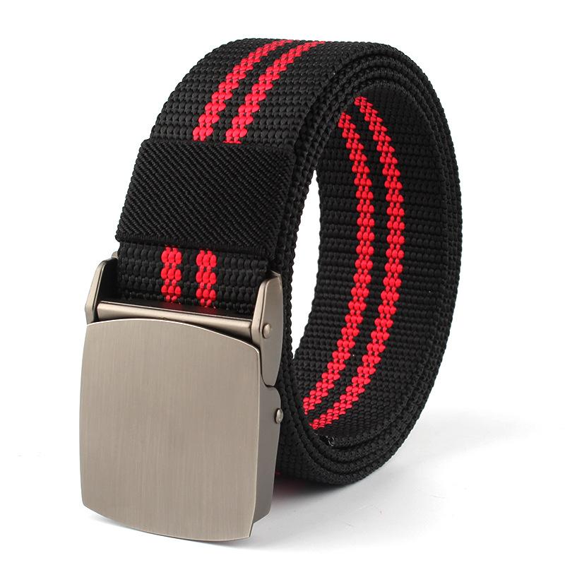 High Quality Belt Nylon Canvas Metal Automatic Buckle Army Outdoor Hunting Webbing Jeans Tactical Belts For Men Male Fashion