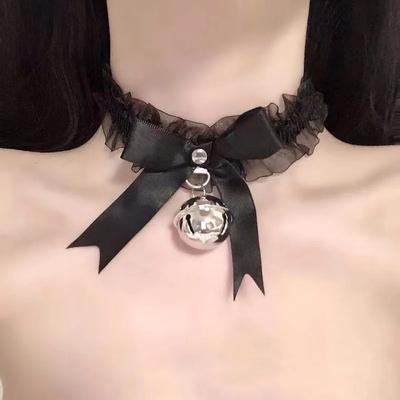 Kobiety Seksowny Erotyczny Regulowany Urok Koronkowy Kołnierzyk z Dzwoneczkami i Kokardą Naszyjnik Choker na Obojczyk Lolita Cosplay Dziewczęce Kostiumy Mundurek Biżuteria
