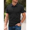 High-end Mesh Seersucker Ice Silk Short-sleeved Men's Lapel Summer Solid Color Large Size POLO Shirt Breathable Waffle Texture Men Lapel Short
