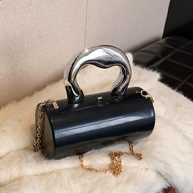 Contemporary Acrylic Cylinder Handbag Perfect for ShoppingTraveling and Dating