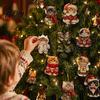 Hanging Holiday Decorations Cute Cat Christmas Ornaments 2D Wooden Cartoon Tree Theme Party Supplies for Winter Home Decor Decorative Pendants