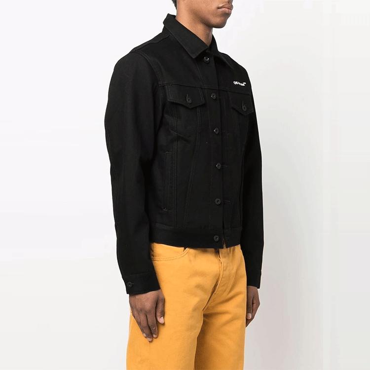Off-White Diag Tab Slim Denim Jacket Black Men Outerwear OMYE079C99DEN0031001
