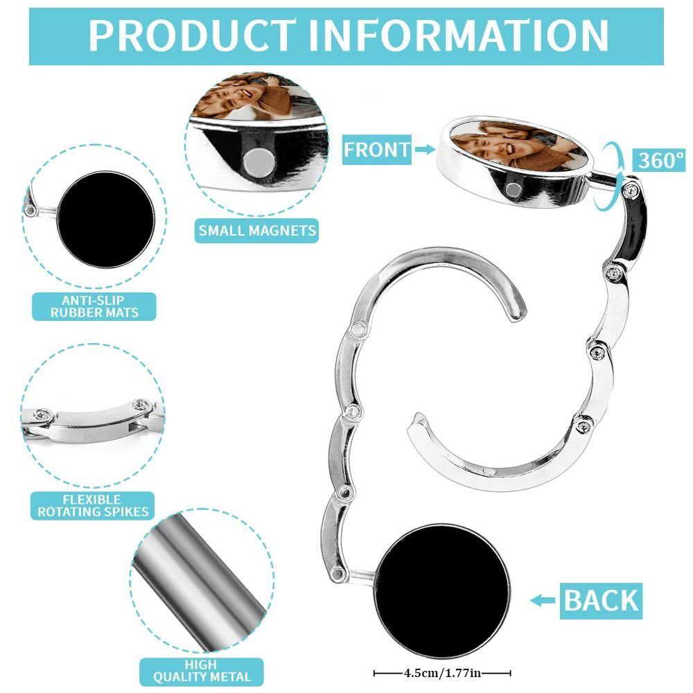 Fashion Foldable Handbag Hook Portable Creative Briefcase Hanger Durable Marble Pattern Table Hanger Girls Gift