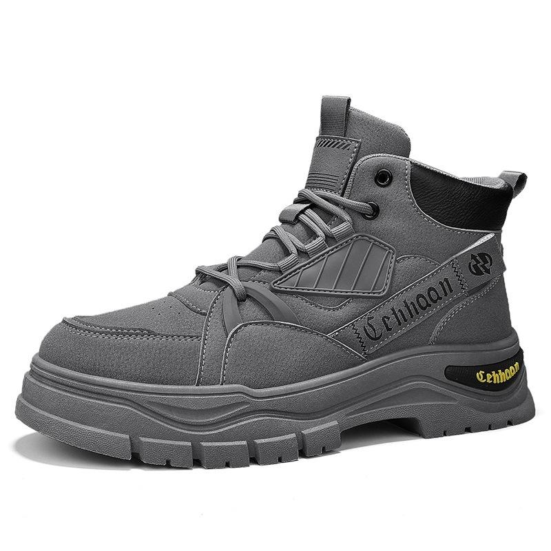Men's Autumn Outdoor Hiking Boots Men's High Top Medium Top Martin Boots Thick-soled Wear-resistant Tooling Shoes