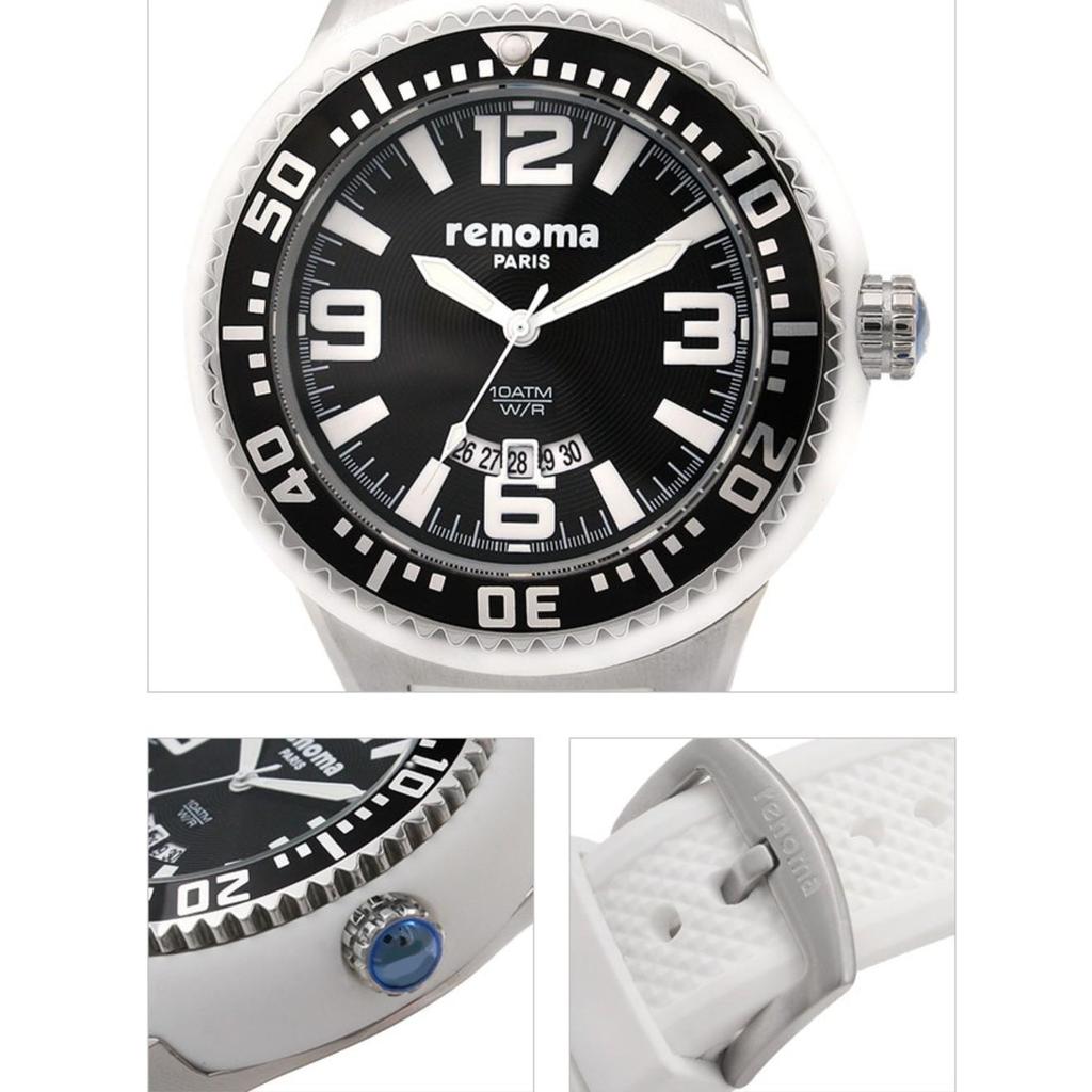 [RENOMA WATCH] RENOMA WATCH 100M Diver Water-Resistant Rubber Band Watch RE130