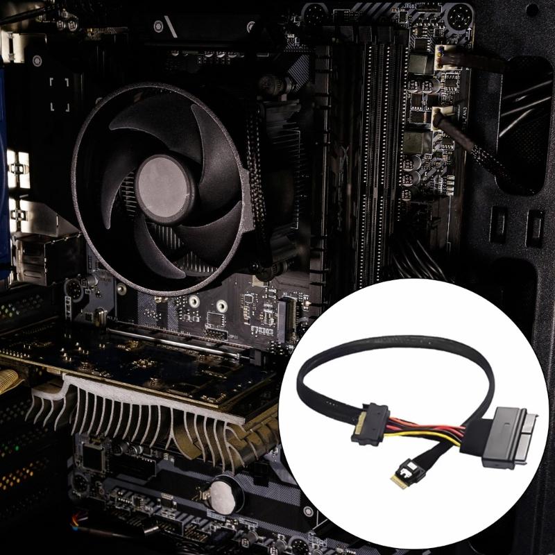 SFF-8654 4i Male To SFF8639 Data Cable Supports PCIe NVMe Protocol with U2U3 SSDs Interfaces