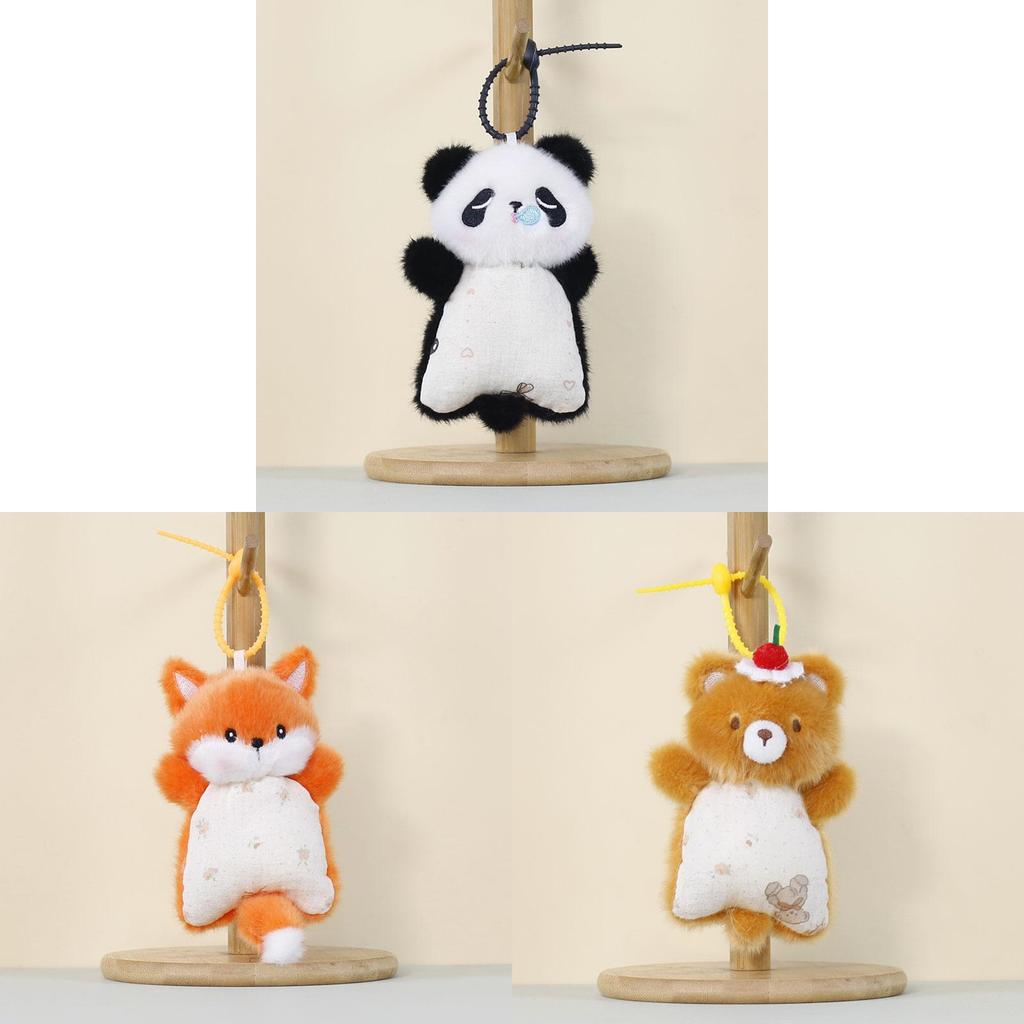 Plush Animal Keychain Panda And Bunny Toys For Bag Decor And Collectors